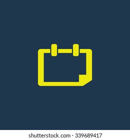 Green icon of Calendar on dark blue background. Eps.10