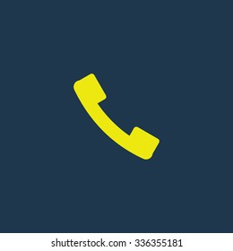 Green icon of Call on dark blue background. Eps.10