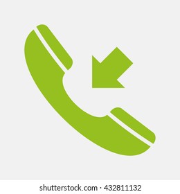 Green icon of Call on Light Gray background. Eps-10.