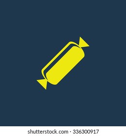 Green icon of Candy on dark blue background. Eps.10