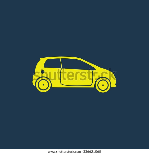 Green icon of\
Car on dark blue background.\
Eps.10
