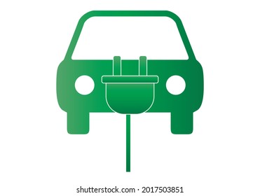 Icono verde del coche con enchufe.