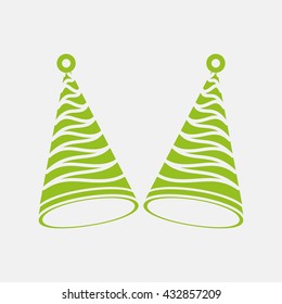 Green icon of Celebration Cap on Light Gray background. Eps-10.