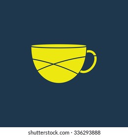 Green icon of Coffee Cup on dark blue background. Eps.10