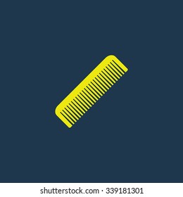 Green icon of comb on dark blue background. Eps.10