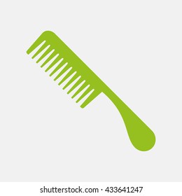 Green icon of Comb on Light Gray background. Eps-10.