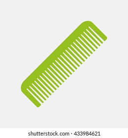 Green icon of Comb on Light Gray background. Eps-10.