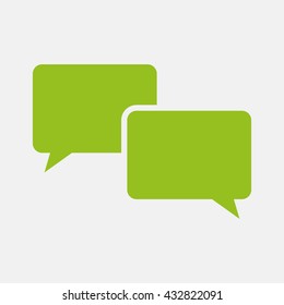 Green icon of Comments on Light Gray background. Eps-10.