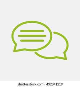 Green icon of Comments on Light Gray background. Eps-10.
