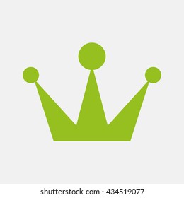 Green icon of Crown on Light Gray background. Eps-10.