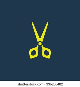 Green icon of Cut on dark blue background. Eps.10