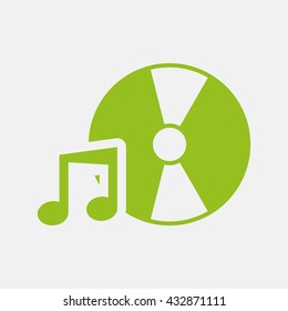 Green icon of DJ on Light Gray background. Eps-10.