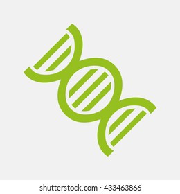 Green icon of DNA on Light Gray background. Eps-10.