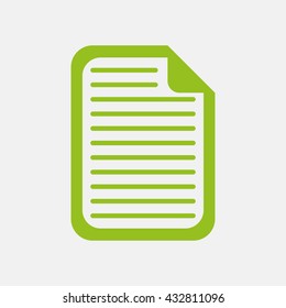 Green icon of Document on Light Gray background. Eps-10.