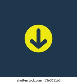 Green icon of Download  on dark blue background. Eps.10