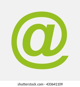 Green icon of E-Mail Address on Light Gray background. Eps-10.