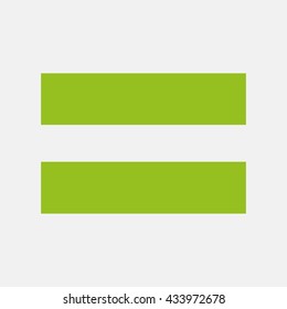 Green icon of Equal on Light Gray background. Eps-10.