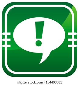Green icon with exclamation mark