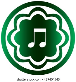 Green icon first music note