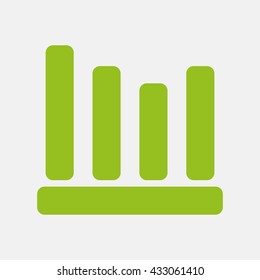 Green icon of Graph on Light Gray background. Eps-10.