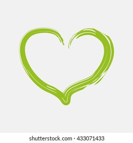 Green icon of Heart on Light Gray background. Eps-10.