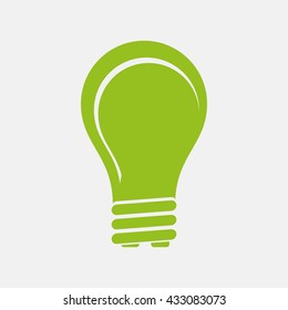 Green icon of Idea Bulb on Light Gray background. Eps-10.