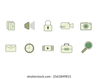 Green Icon Illustration Element Set