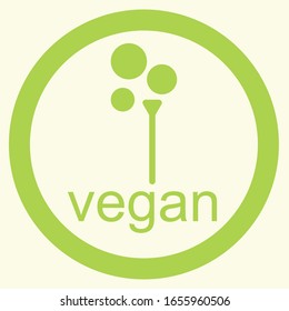 green icon with the inscription vegan