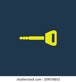 Green icon of Key on dark blue background. Eps.10
