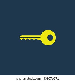 Green icon of Key on dark blue background. Eps.10