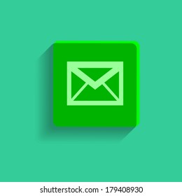 Green icon of letter 