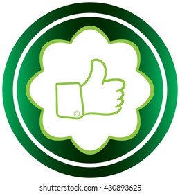 Green icon with like contour