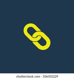 Green icon of Link on dark blue background. Eps.10