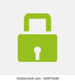 Green icon of Lock on Light Gray background. Eps-10.