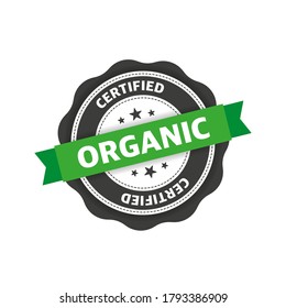 Green icon. Logo, symbol & background. Organic, bio, eco symbol. Organic shape. Vegetarian healthy food. Vegan vector icon. Vintage label. Vector illustration.
