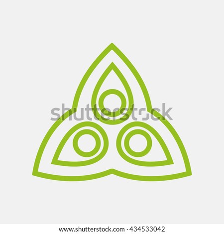 Green icon of Looped Triangle Design Element on Light Gray background. Eps-10.