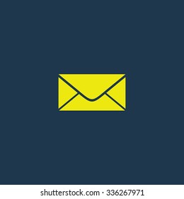 Green icon of Mail Envelope on dark blue background. Eps.10