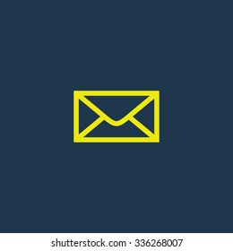 Green icon of Mail Envelope on dark blue background. Eps.10