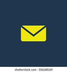 Green icon of Mail Envelope on dark blue background. Eps.10