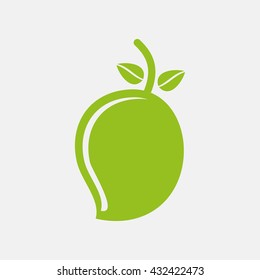 Green icon of Mango on Light Gray background. Eps-10.