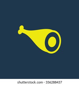 Green icon of Meat on dark blue background. Eps.10