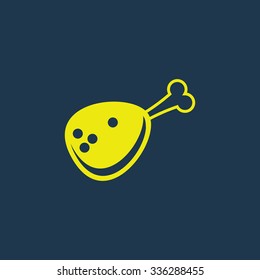 Green icon of Meat on dark blue background. Eps.10