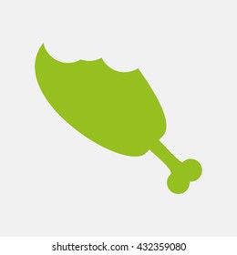 Green icon of Meat on Light Gray background. Eps-10.