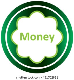 Green icon money text