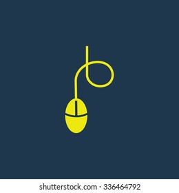 Green icon of Mouse on dark blue background. Eps.10