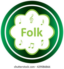 Green icon music folk