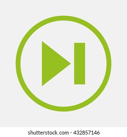 Green icon of Next Track on Light Gray background. Eps-10.