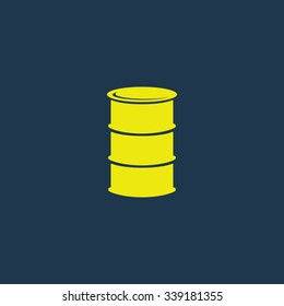 Green icon of Oil Drum on dark blue background. Eps.10