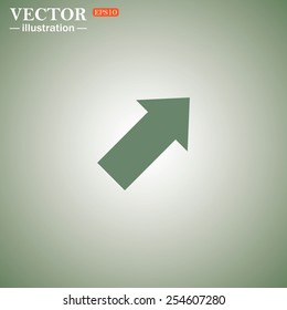 Green icon on a green background. arrow indicates the direction, vector illustration, EPS 10