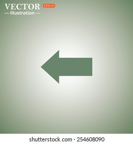 Green icon on a green background. arrow indicates the direction, vector illustration, EPS 10